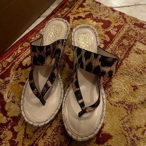 NWT Vince Camuto leopard wedge sandals 7 1/2